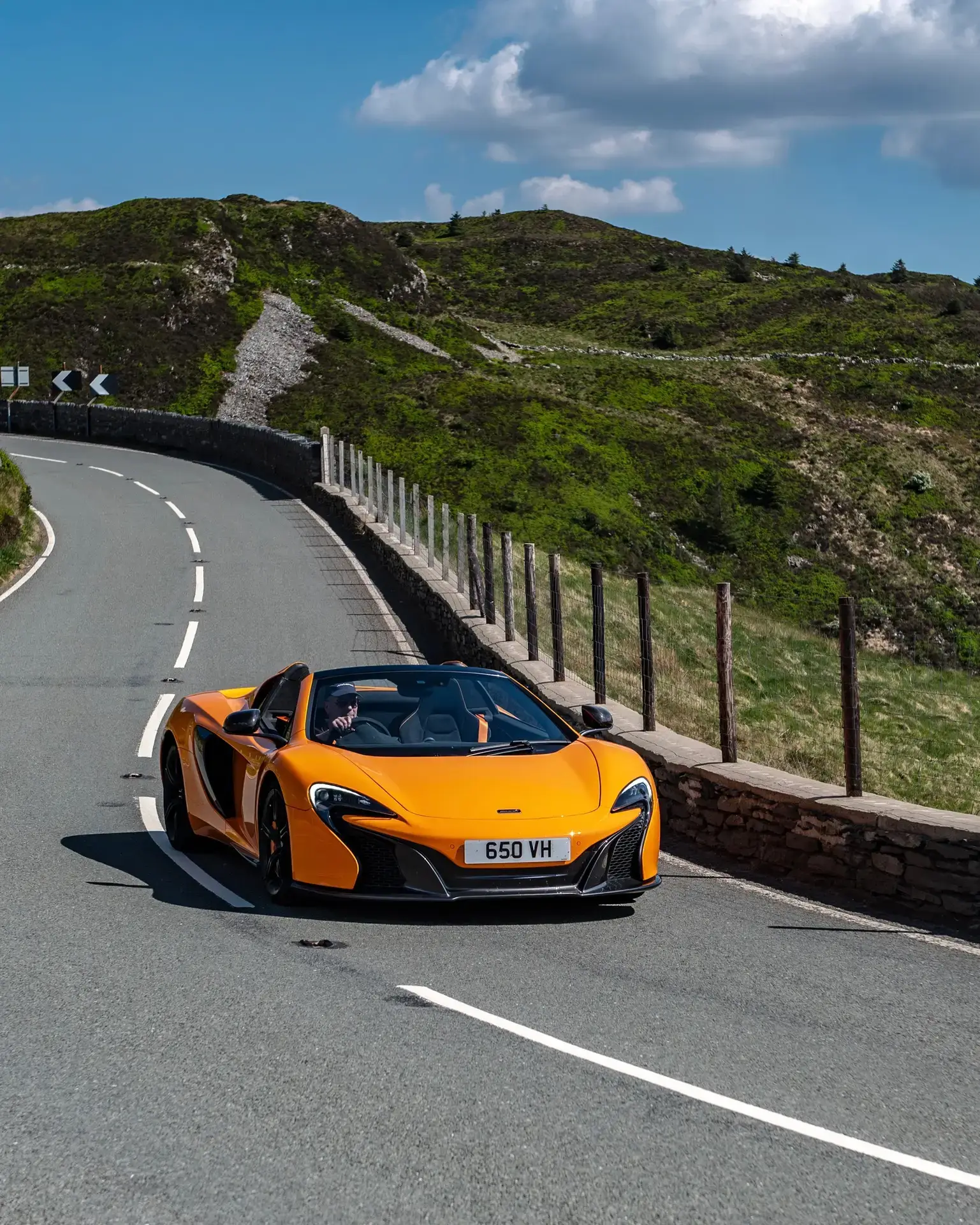 Route GT sports cars on a past Wales driving tour