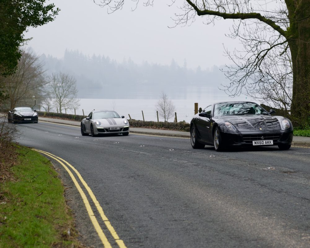 Route GT sports cars on a past Lake District driving tour