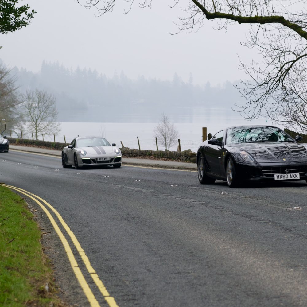 Route GT sports cars on a past Lake District driving tour